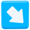Down-Right Arrow emoji on Messenger
